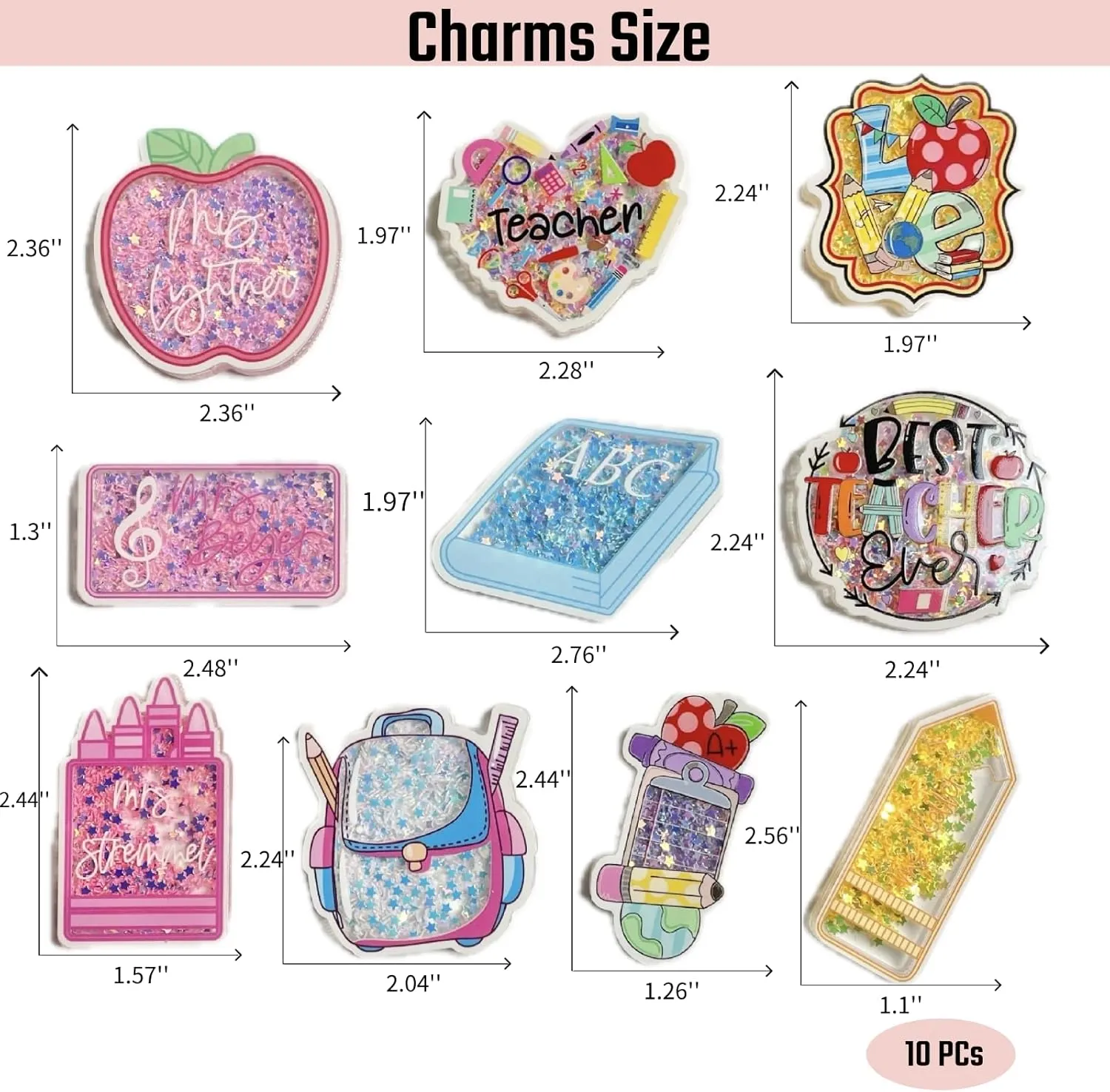 Charms Compatible with Bogg Bag, Teacher Accessories for Bogg Bag,Charms Compatible with Simply Southern Totes