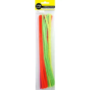 CHENILLE STICKS 6MM FLUORO 60PC