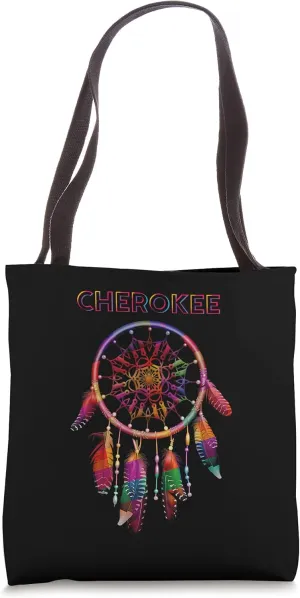 Cherokee Native American Indian Colorful Dreamcatcher Tribal Tote Bag