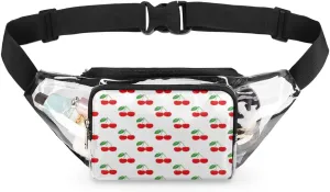 Cherry Minimalism Clear Fanny Pack Stadium Approved Clear Crossbody Belt Bag for Women Men Transparent Waist Bag with Adjustable Strap for Concerts Sports Events Travel
