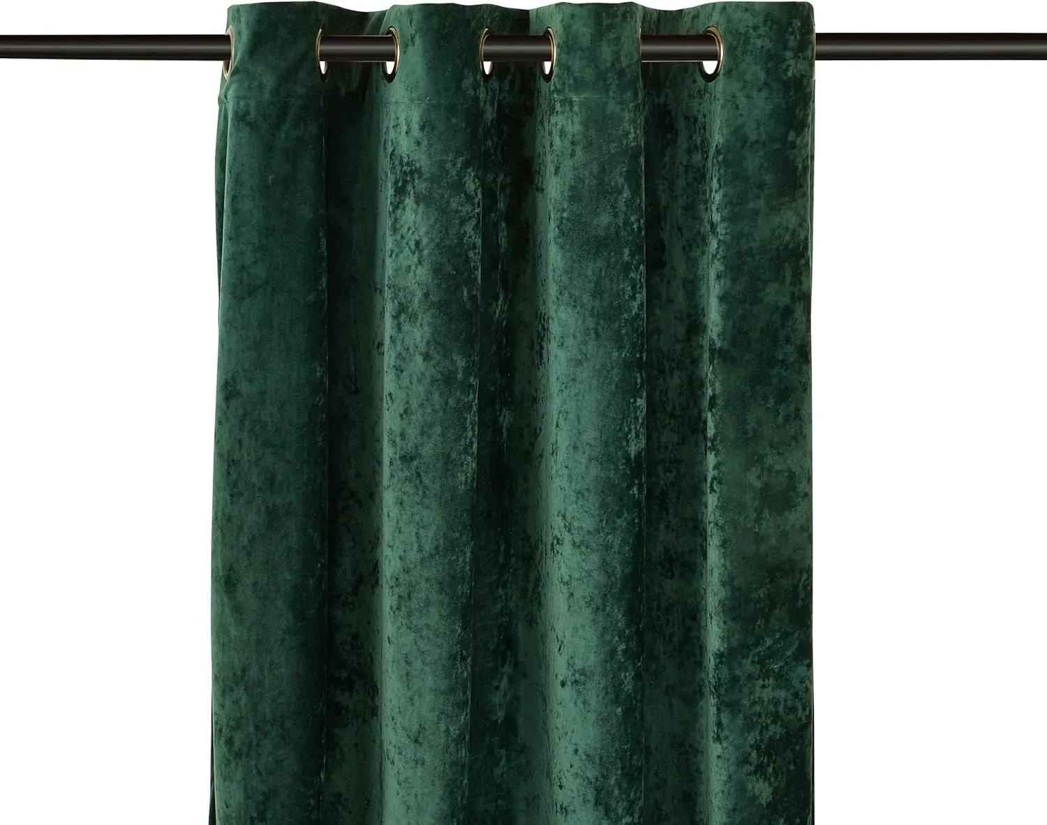 Chezmoi Collection Lux Forest Green Crushed Velvet Curtains, 2 Panel Set, Room Darkening Distressed Velvet Grommet Top Curtain, 50" W x 96" L for Living Room Bedroom Window Drapes