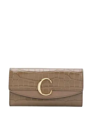 Chloé - C long wallet - women - Calf Leather - One Size - Green