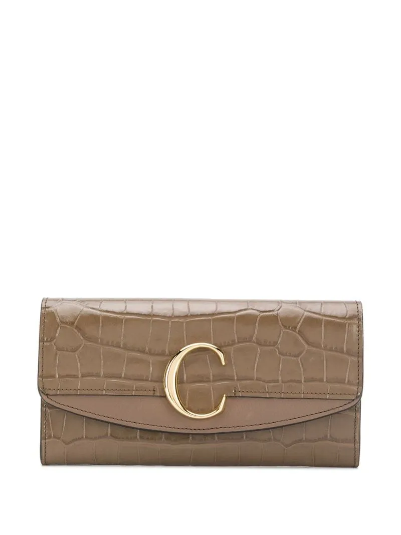 Chloé - C long wallet - women - Calf Leather - One Size - Green