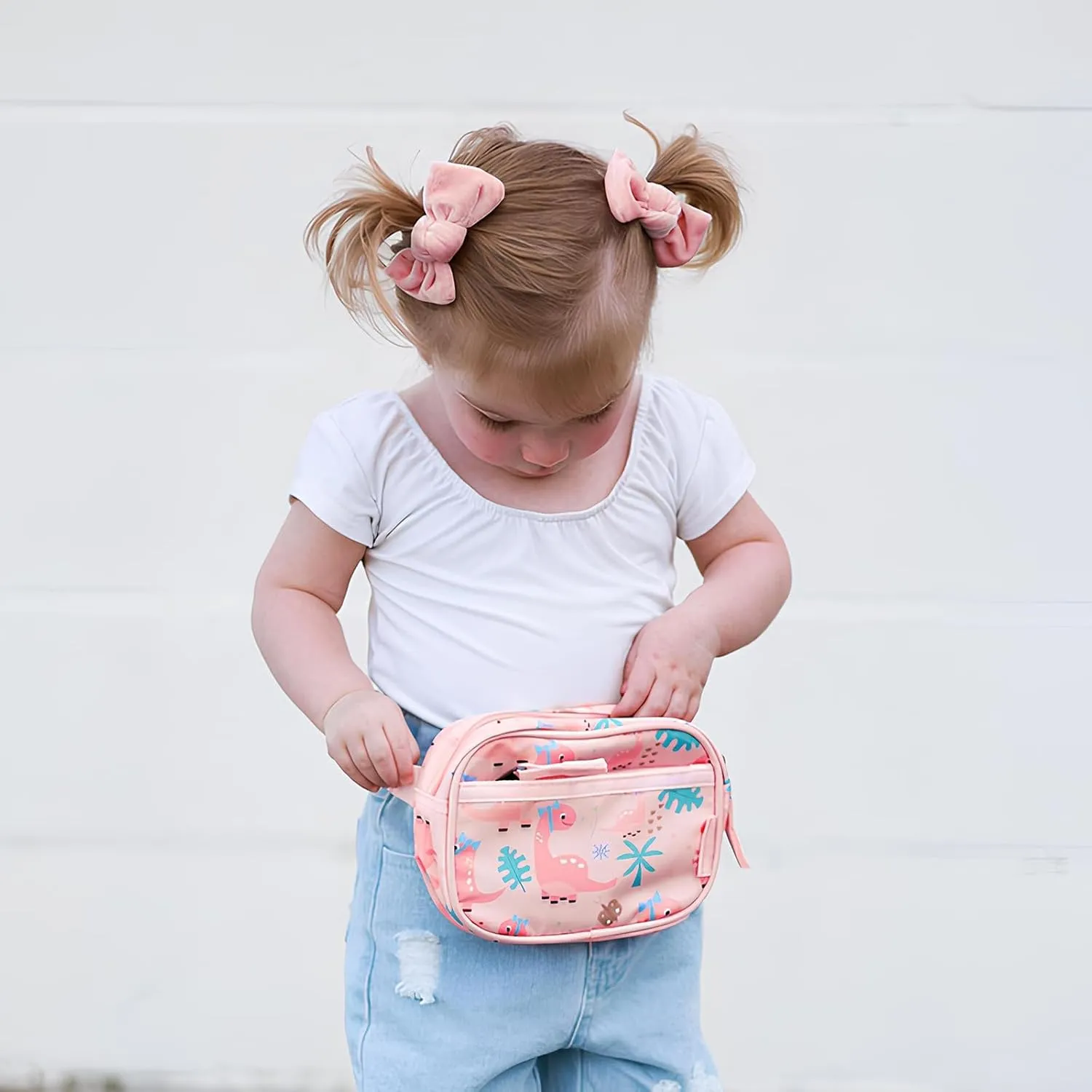 Choco Mocha Toddler Fanny Pack for Girls Kids Fanny Pack 2-4 Years Old Toddler Belt Bag Little Girls Waist Pack, Butterfly Purple