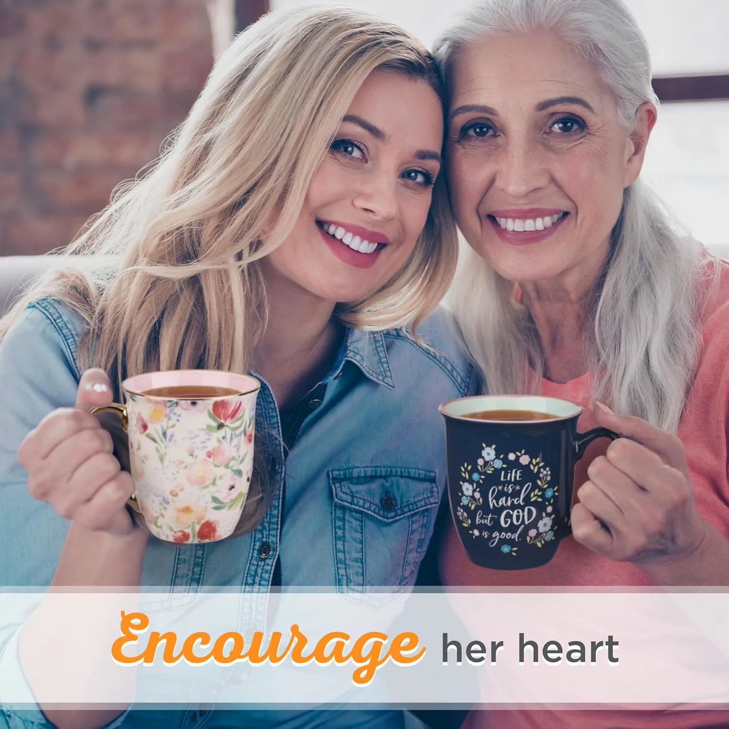 Christian Art Gifts Pastel Floral Ceramic Coffee Mug – 14 oz. Lead-Cadmium-free, Non-toxic Inspiration Scripture Coffee & Tea Mug for Mug for Women with Bible Verse: Strength & Dignity –Proverbs 31:25