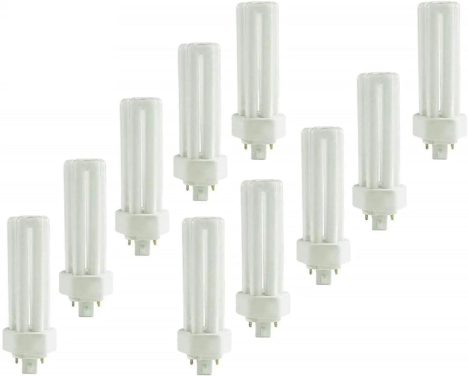 Circle - (10 Pack PLT-42W 4 Pin GX24Q-4-42 Watt Triple Tube, Compact Fluorescent Light Bulb (2700K - Warm White)