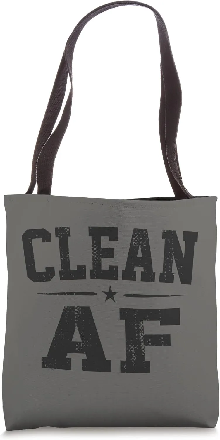 Clean AF Narcotics Anonymous Sobriety Recovery Matters Sober Tote Bag
