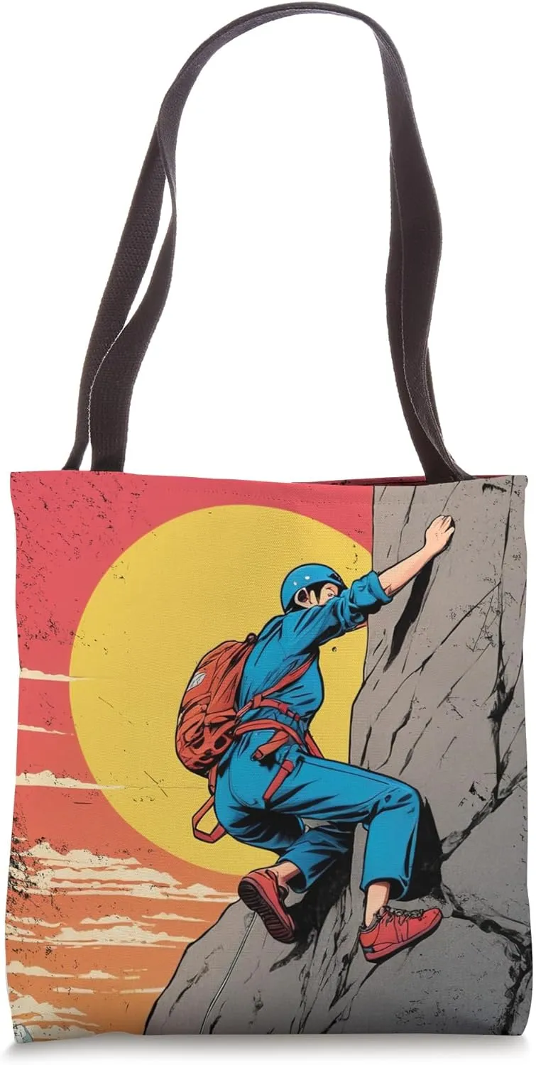 Climber climbing slab vintage climb distressed outdoors Tote Bag