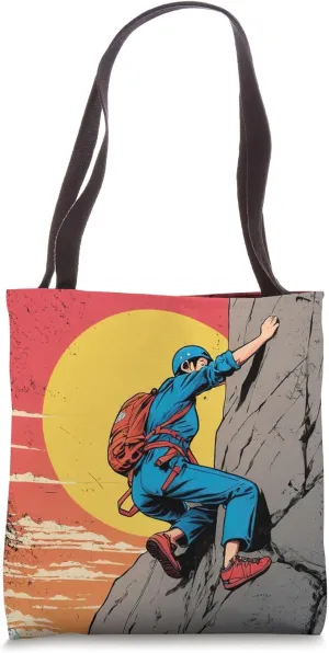 Climber climbing slab vintage climb distressed outdoors Tote Bag