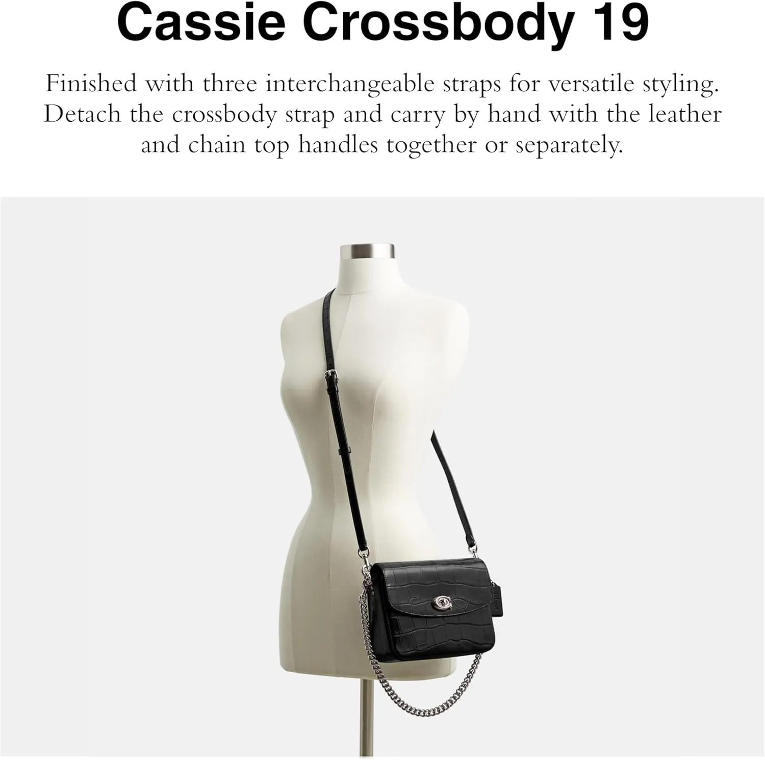 Coach Women's Embossed Croc Cassie Crossbody 19 Bag