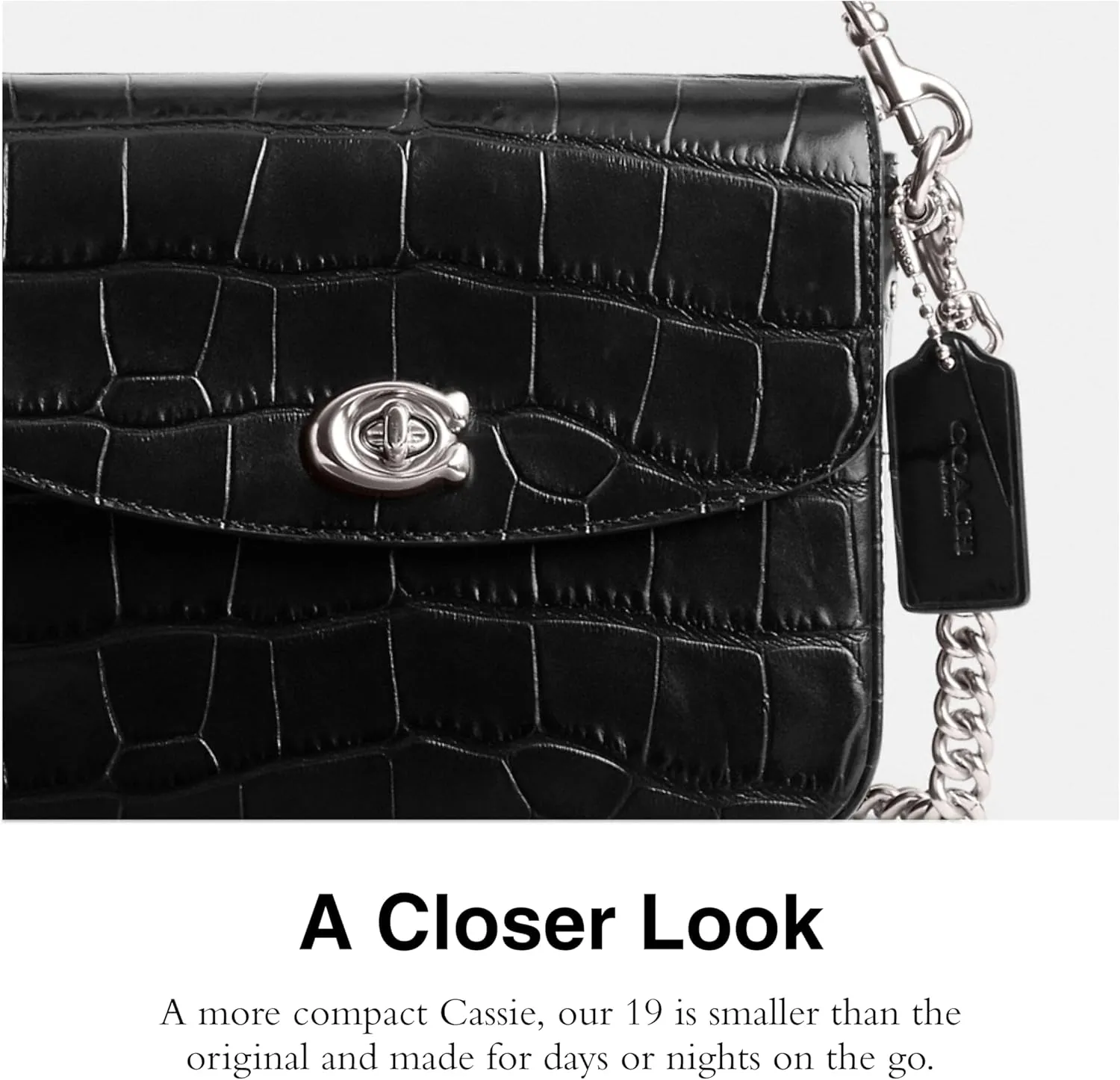 Coach Women's Embossed Croc Cassie Crossbody 19 Bag