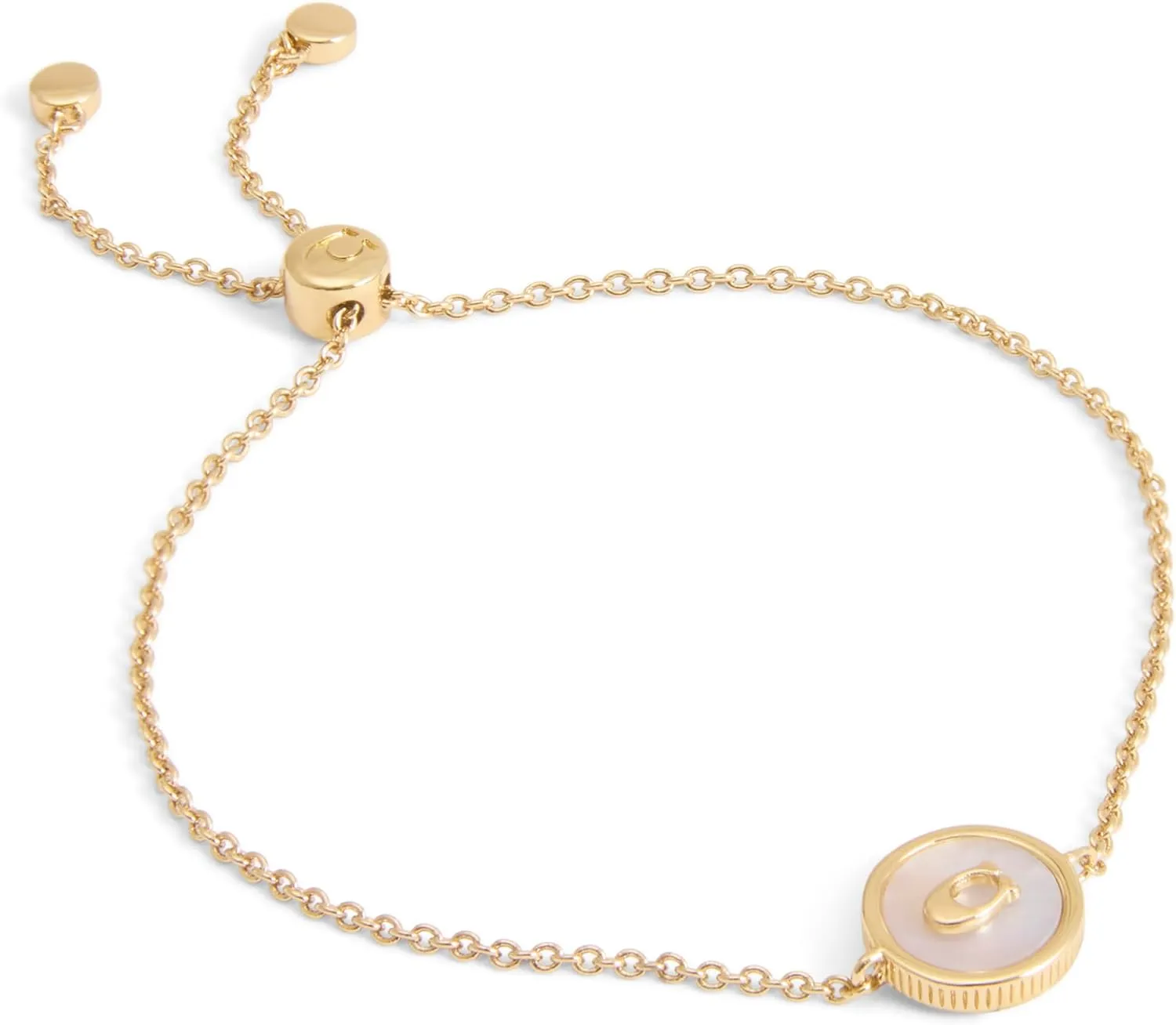 Coach Women's Signature Mother of Pearl Coin Slider Bracelet