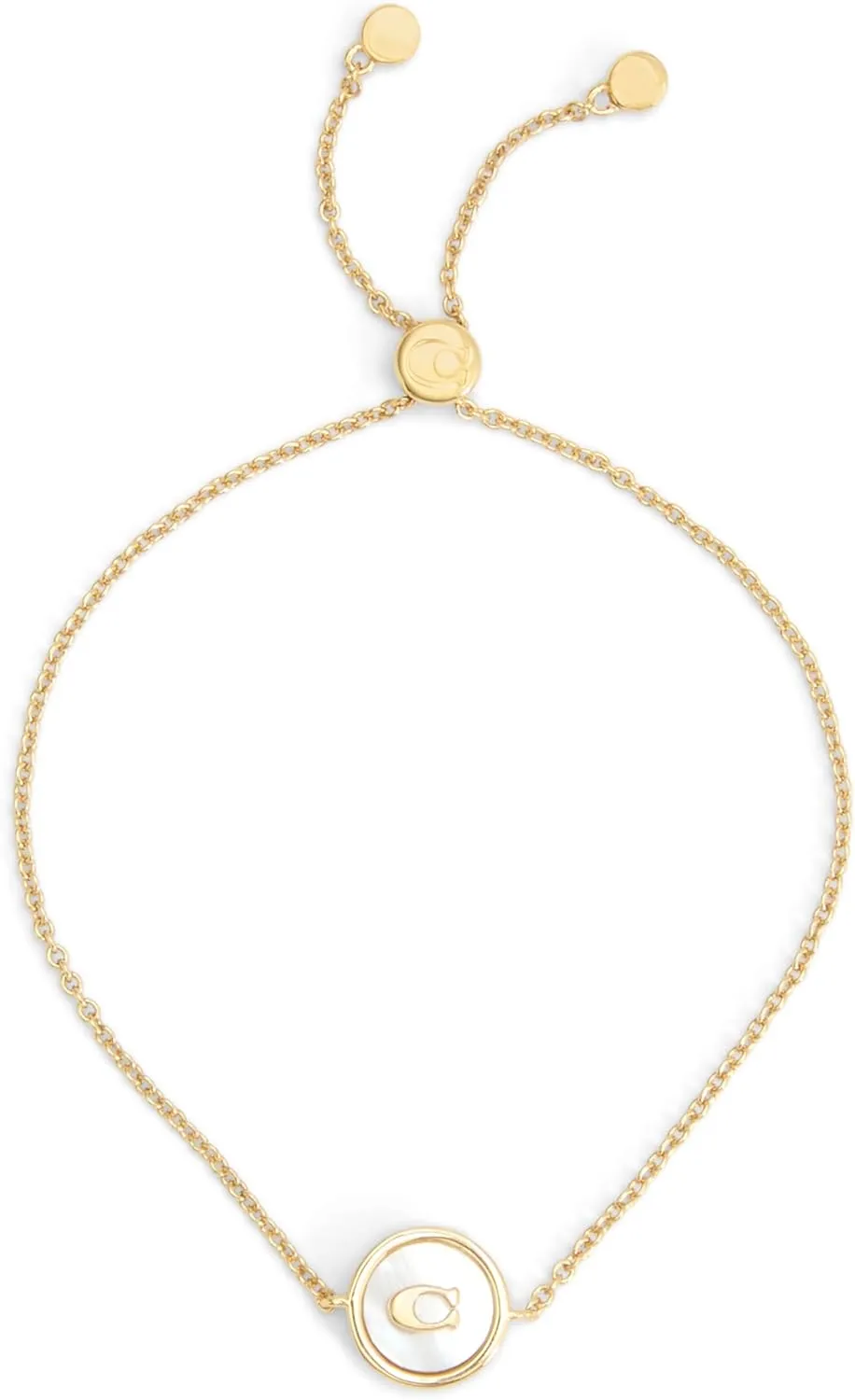 Coach Women's Signature Mother of Pearl Coin Slider Bracelet