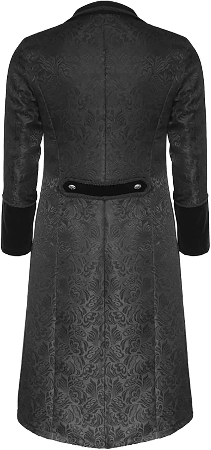 Coats for Mens Winter Fall Turtle Neck Long Medieval Goth Peasant Steampunk Jacket Trench Coat Man 2025 Y2K