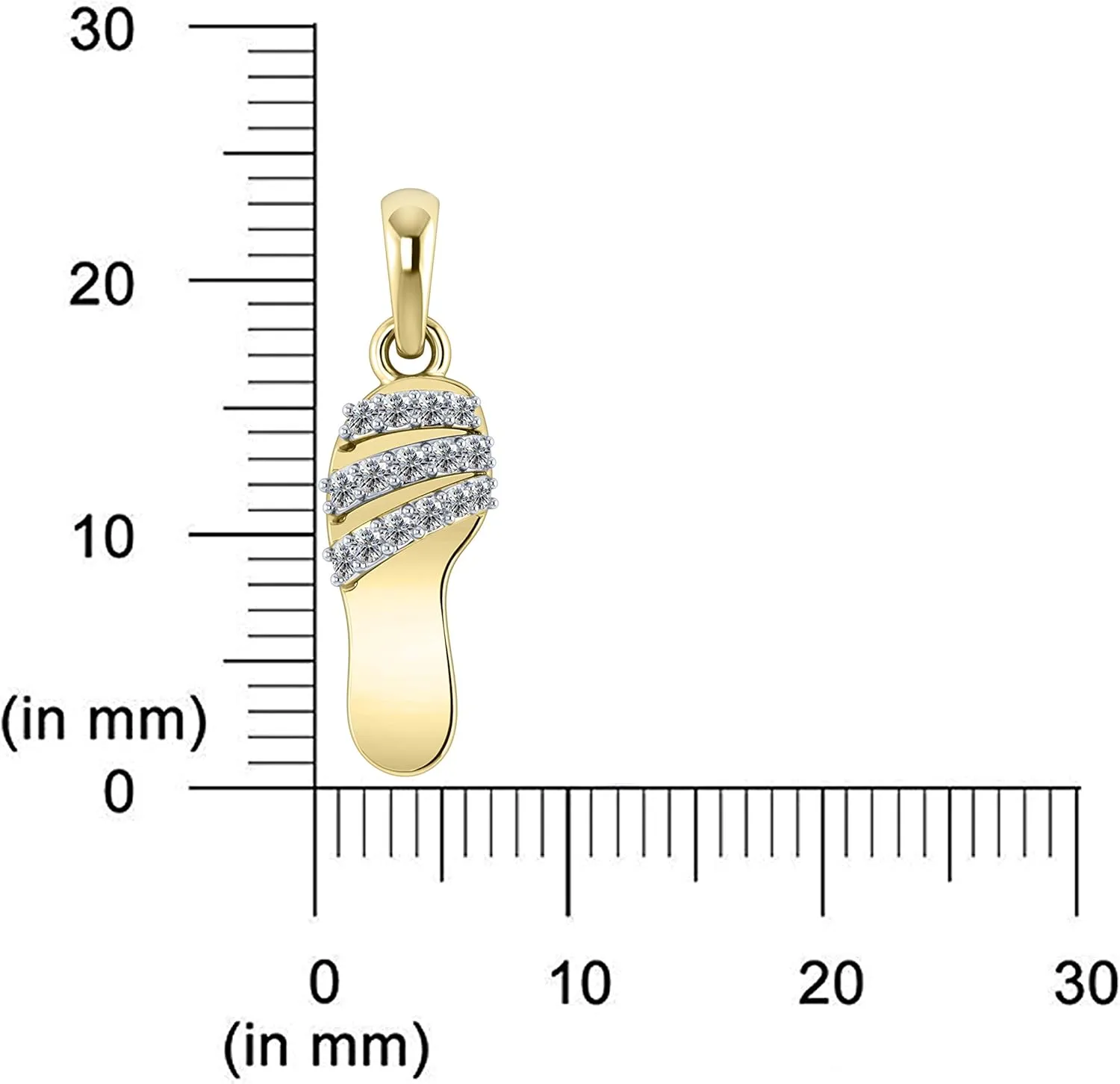 Collection 925 Sterling Silver 0.15 Carat (ctw) Round Cut Natural White Diamond Slipper Flip Flop Pendant Necklace, 18" Chain | H-I Color, I1-I2 Clarity