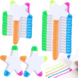 Colorful Star Highlighters, 24 Packs Fluorescent Pens 5-In-1 Highlighters for Marking, Drawing, Star-Shaped Aesthetic markers for School, Office Stationery Supplies