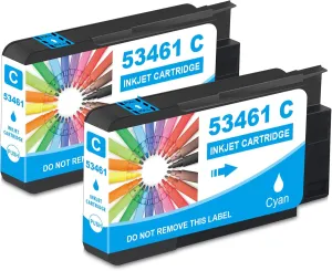 Compatible LX1000 LX2000 Ink Cartridge Replacement for Primera 53461 Cyan Ink Used with Primera LX1000 LX2000 Color Label Printers (2 Pack)