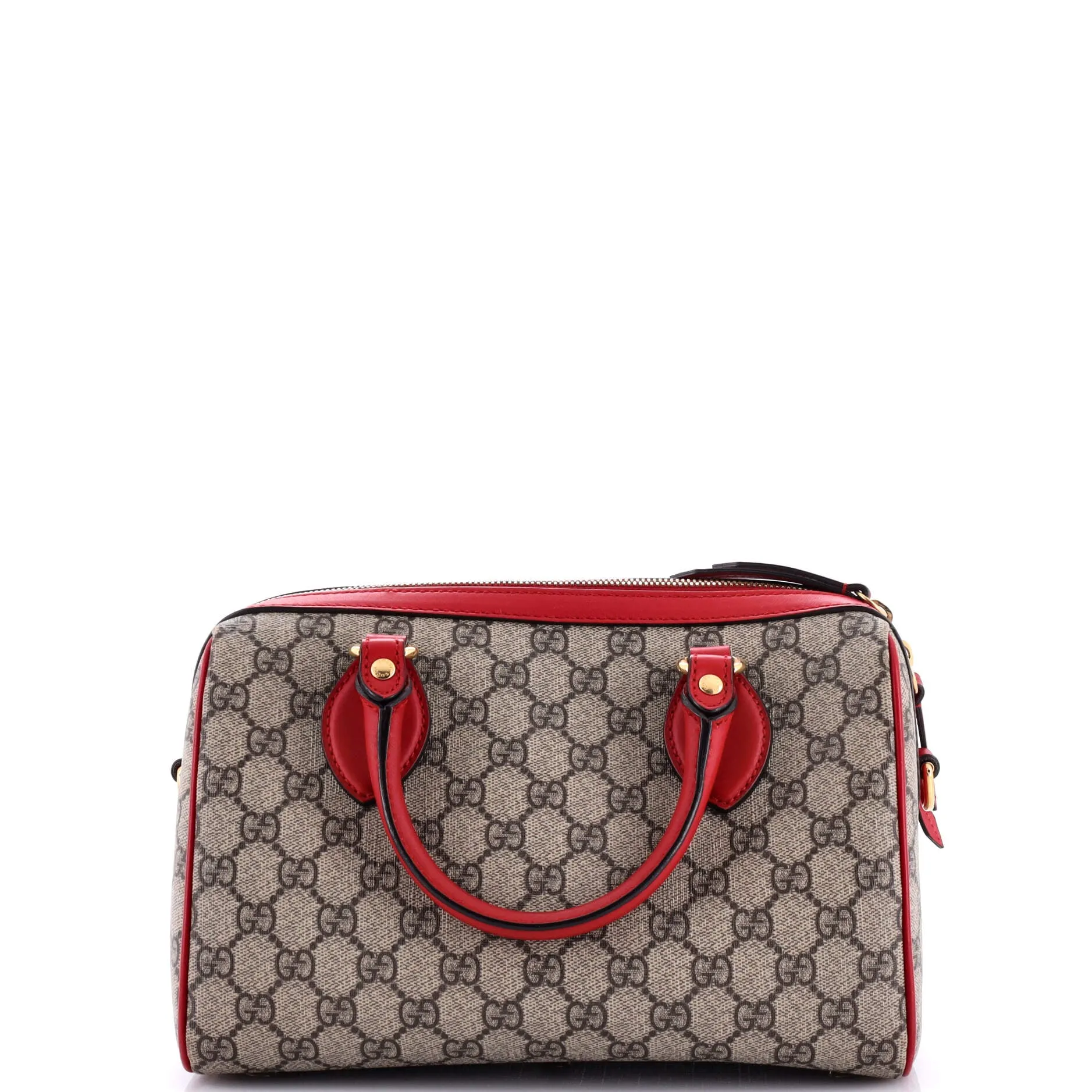 Convertible Boston Bag Embroidered GG Coated Canvas Small