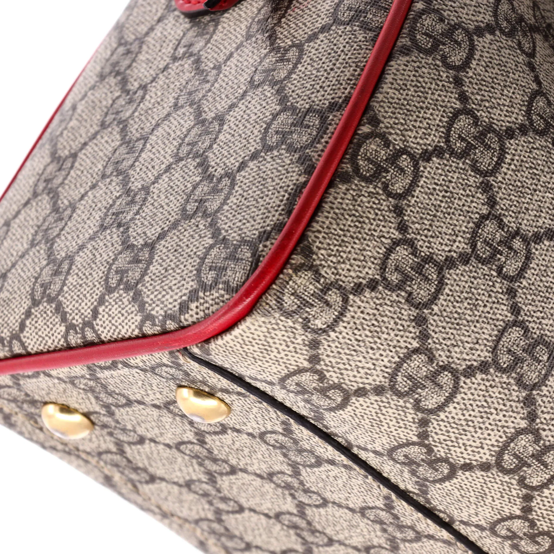 Convertible Boston Bag Embroidered GG Coated Canvas Small