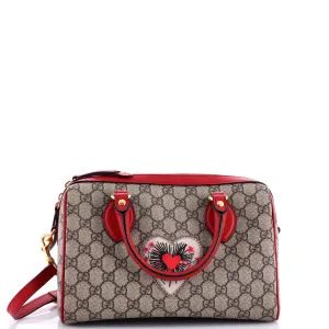 Convertible Boston Bag Embroidered GG Coated Canvas Small