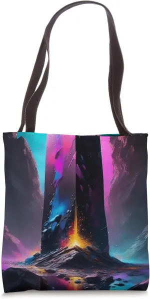 Cool Surreal Monolith Space SciFi Psychedelic Graffiti Nerdy Tote Bag