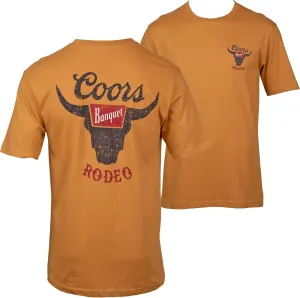 Coors Banquet Rodeo Logo Distressed Front and Back Print T-Shirt