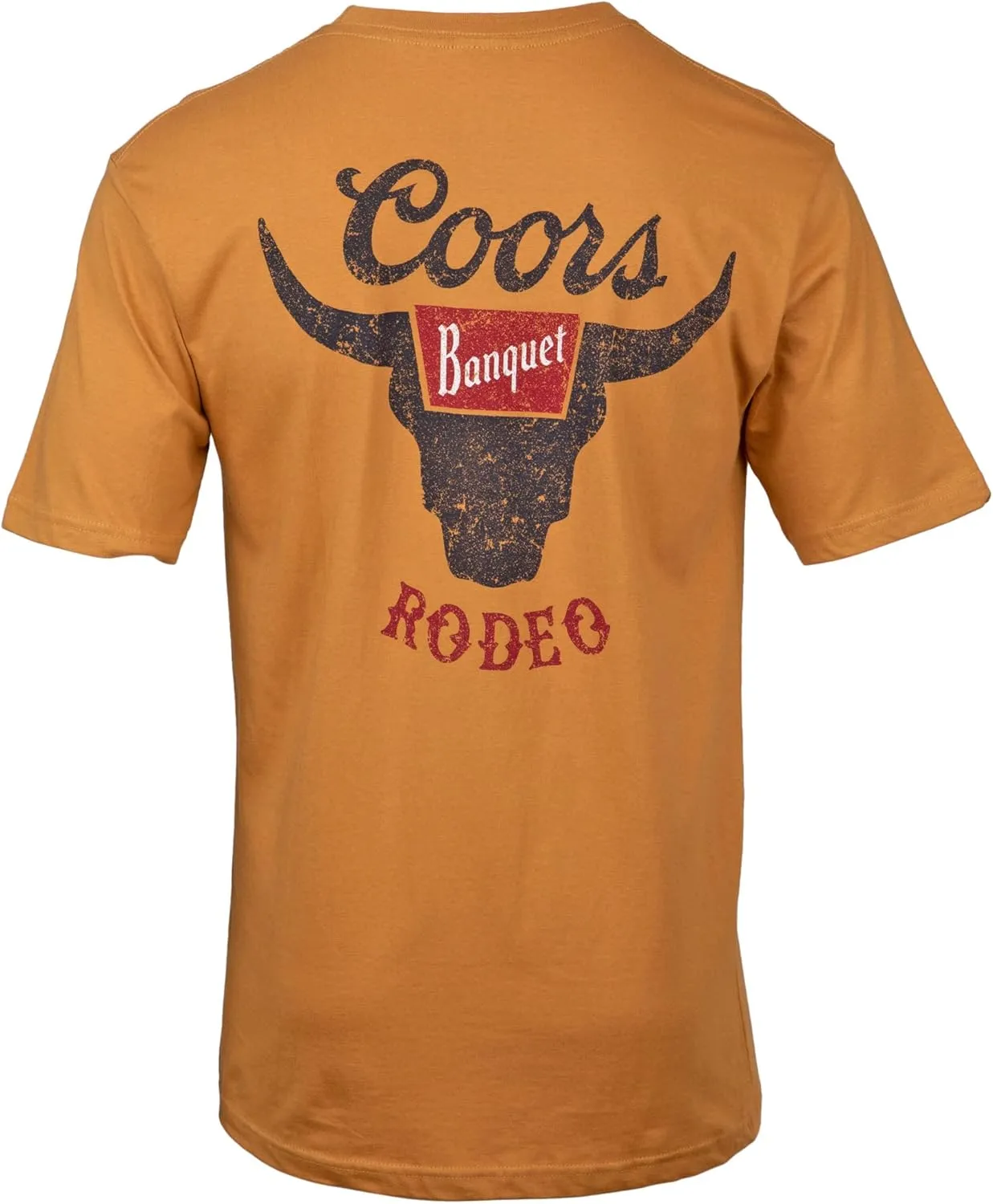 Coors Banquet Rodeo Logo Distressed Front and Back Print T-Shirt