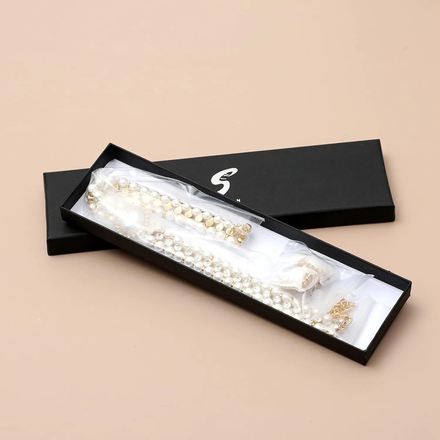 Costume Layered Twisted Gold Pearl Necklace Choker Chunky Glass Statement Pearl Necklace and Earring set, good gift for women Faux pearl necklace set imitation pearl necklace and earring