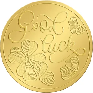 CRASPIRE 2 Inch Gold Embossed Envelope Seals Stickers Good Luck Four Leaf Clover 100pcs Adhesive Gold Foil Seals Stickers Medal Decoration Label for Wedding Invitations Certification Corporate