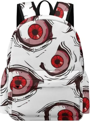 Crazy Scary Eyeballs Unisex Laptop Backpack Lightweight Shoulder Bag Travel Daypack