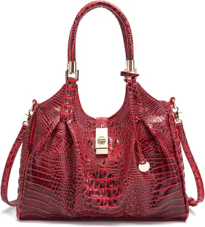 Crocodile-embossed Purse Top-Handle Vegan Leather Ladies Handbags Trendy Tote Bag for women