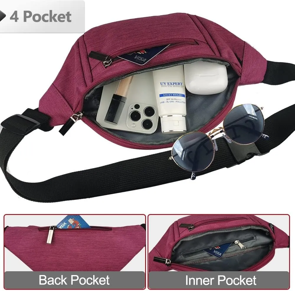 Crossbody Fanny Pack for Women Fashionable,Fashion Waist Bag Purse,Belt Bag for Travel Walking Running Hiking Cycling,Easy Carry Any Phone,Wallet (Purple)