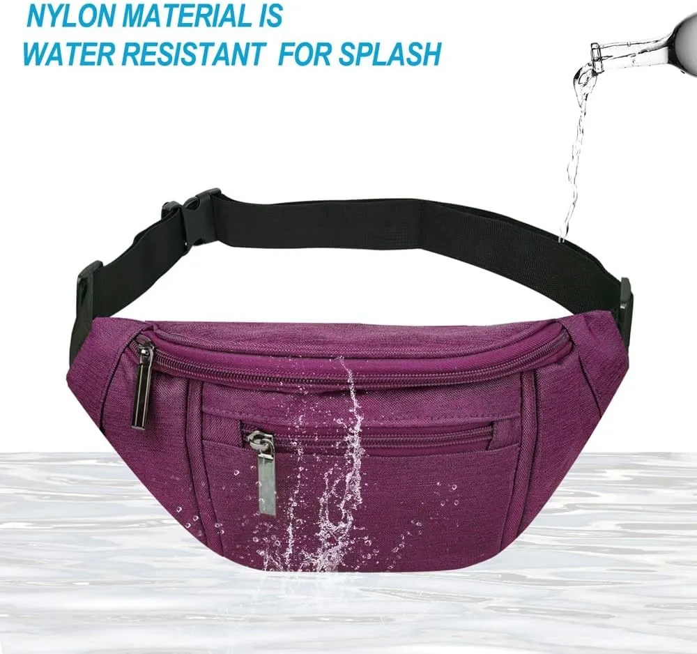 Crossbody Fanny Pack for Women Fashionable,Fashion Waist Bag Purse,Belt Bag for Travel Walking Running Hiking Cycling,Easy Carry Any Phone,Wallet (Purple)