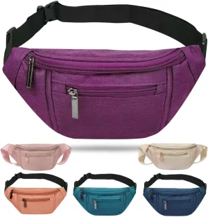 Crossbody Fanny Pack for Women Fashionable,Fashion Waist Bag Purse,Belt Bag for Travel Walking Running Hiking Cycling,Easy Carry Any Phone,Wallet (Purple)