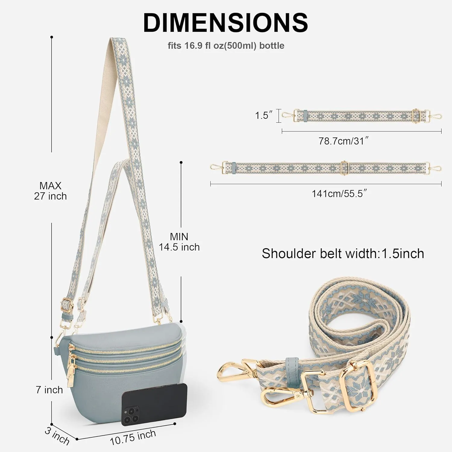 Crossbody Sling Bag Purse for Women, Alyssa Sling Purse Large Fanny Pack Crossbody Bags for Women Trendy Chest Bags