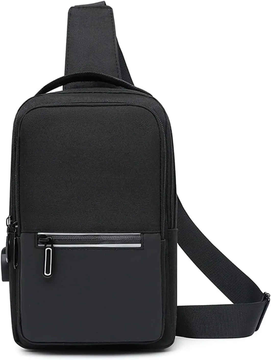 Crossbody Small Sling Backpack for Women Men Crossbody Bags with Adjustable Guitar Strap Classic Hiking Bag(Black)