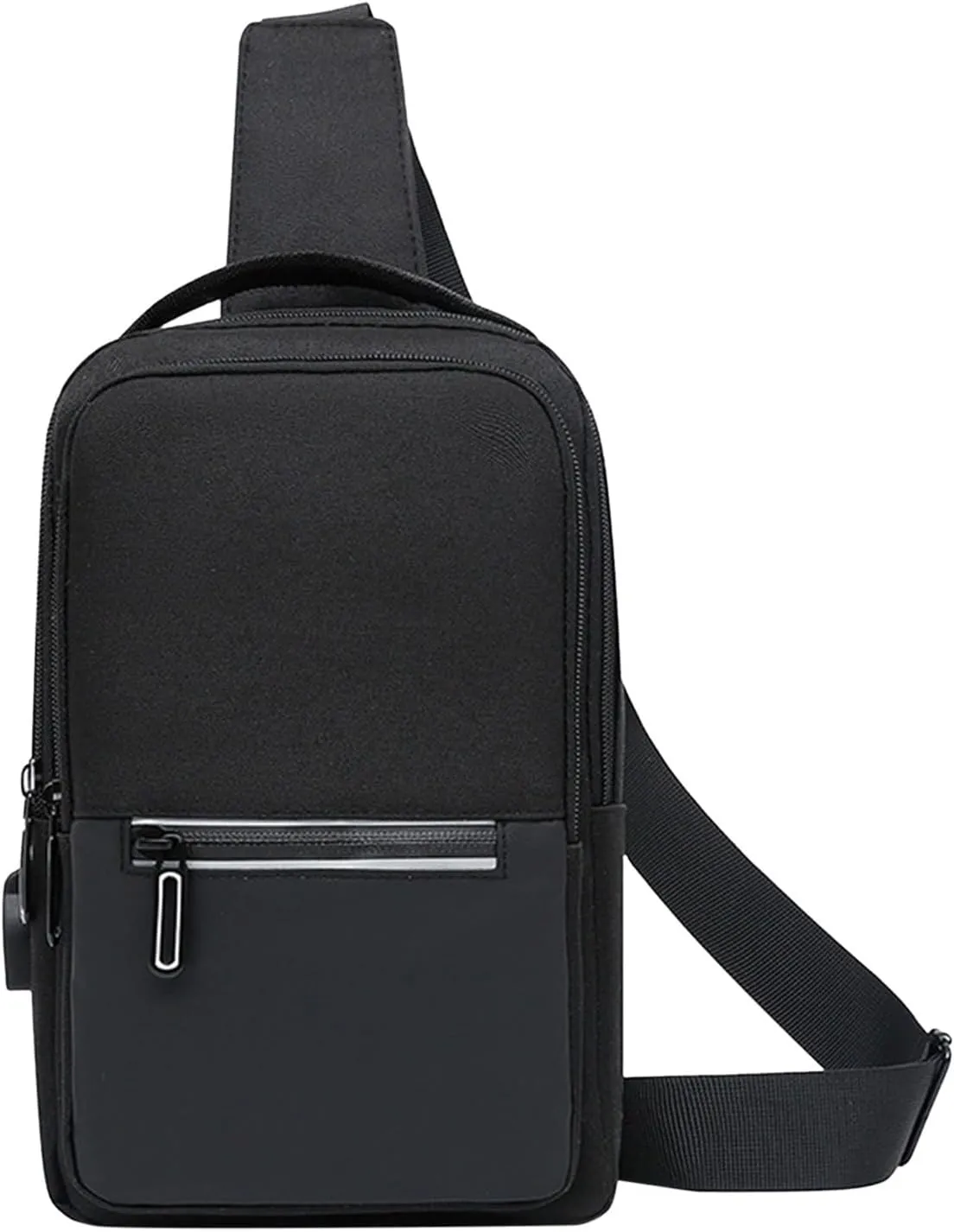 Crossbody Small Sling Backpack for Women Men Crossbody Bags with Adjustable Guitar Strap Classic Hiking Bag(Black)