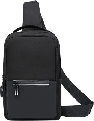 Crossbody Small Sling Backpack for Women Men Crossbody Bags with Adjustable Guitar Strap Classic Hiking Bag(Black)