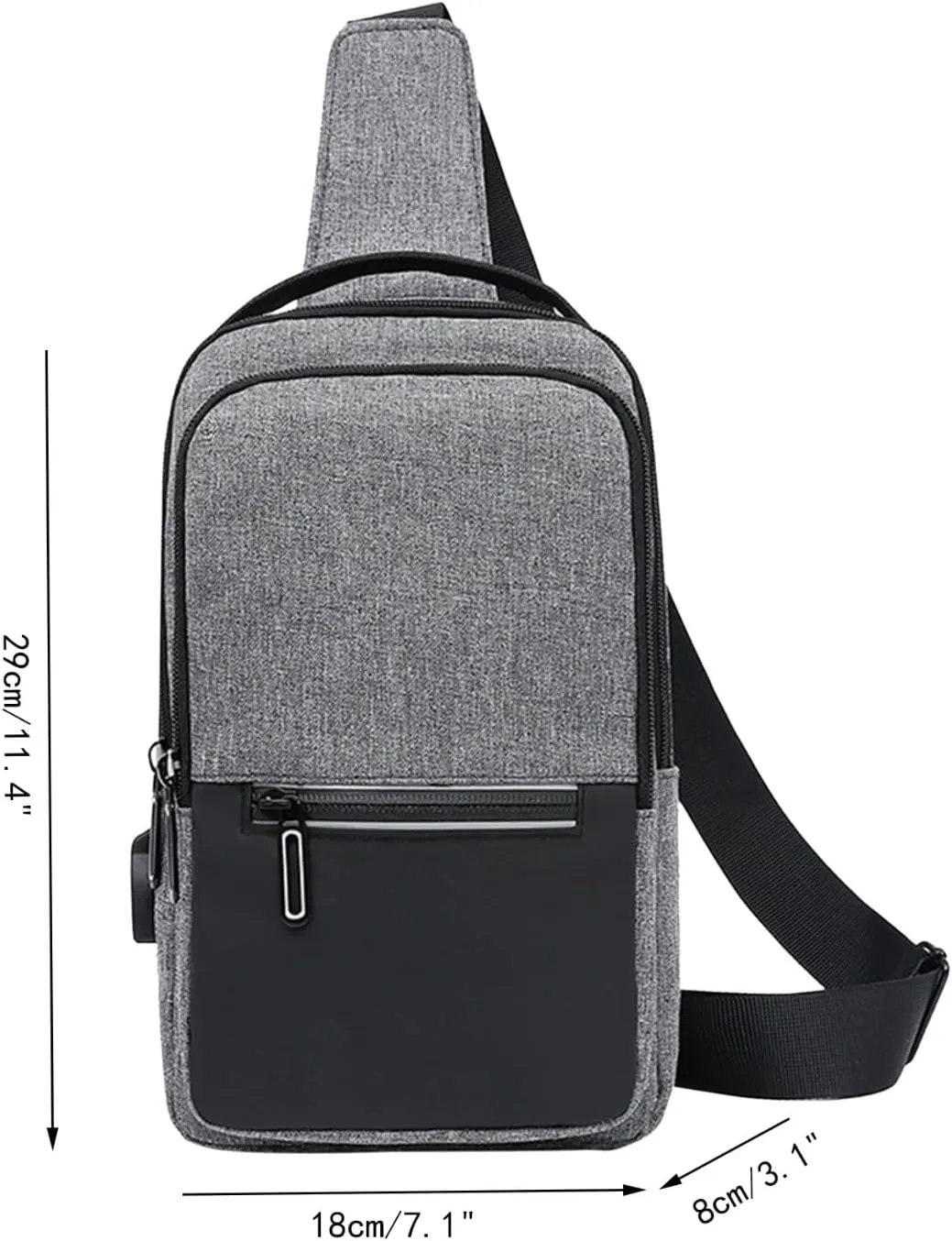 Crossbody Small Sling Backpack for Women Men Crossbody Bags with Adjustable Guitar Strap Classic Hiking Bag(Black)