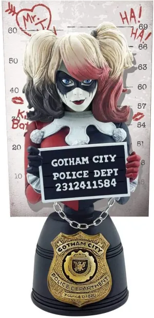 Cryptozoic DC Comics Harley Quinn (Red & Black Edition) Mugshot Bust