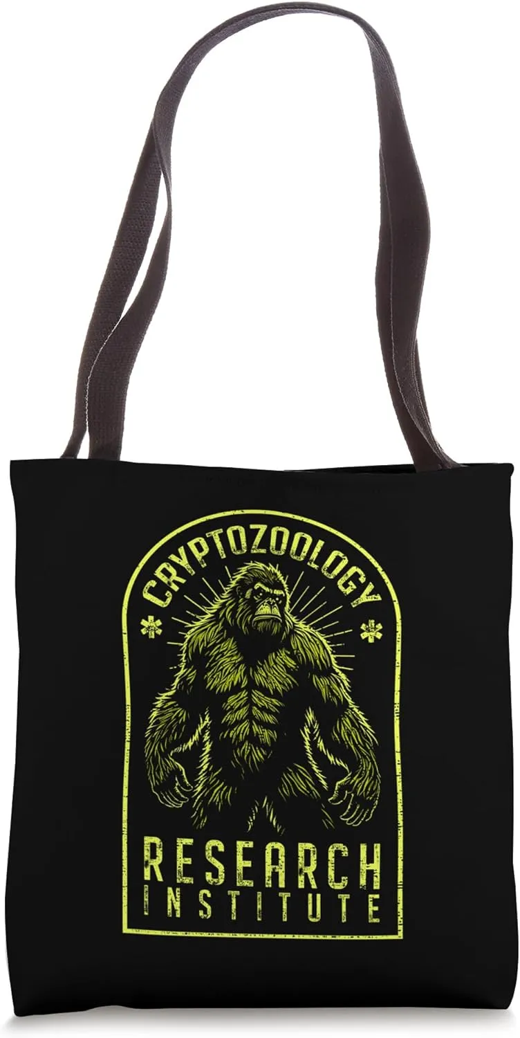 Cryptozoology Research Institute Funny Bigfoot Sasquatch Tote Bag