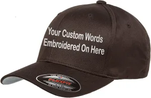 Custom Hat Flexible Fit 6277 6533 6477 Delta & More Embroidered. Your Own Text Curved Bill