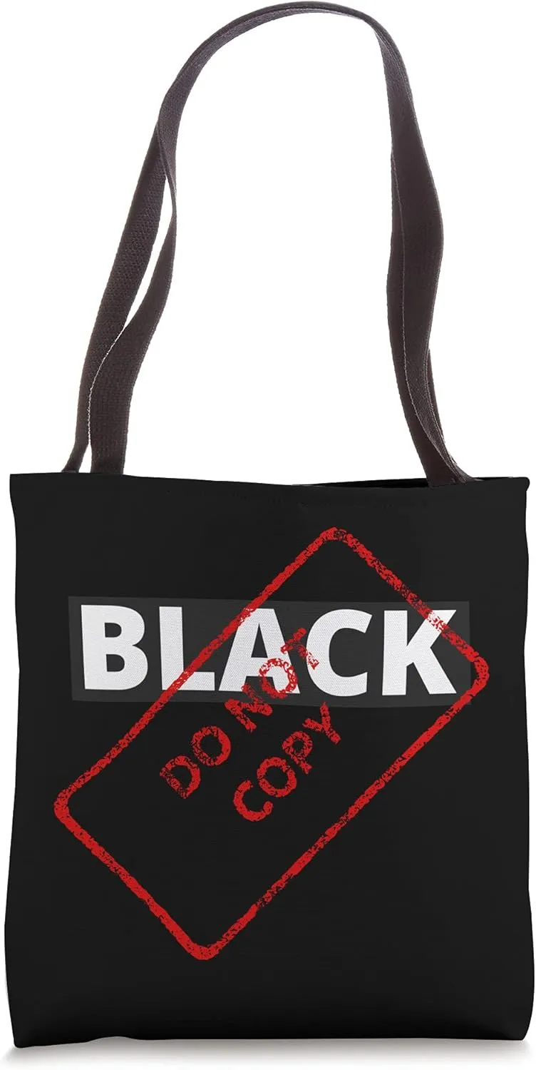 Cute BLACK DO NOT COPY Distressed Vintage Style Text Apparel Tote Bag