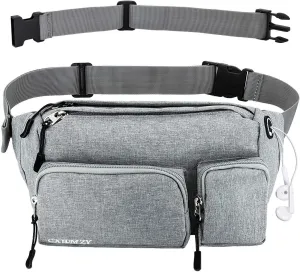 CXWMZY Fanny Packs For Women & Men, Waist Bag Hip Bum Bag Strap Extension Large Capacity Easy Carry Any Phone Passport Wallet for Outdoors Workout Traveling Casual Running Hiking Cycling Dog Walking