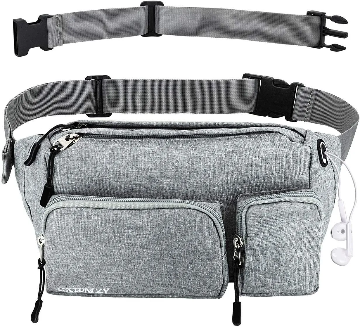 CXWMZY Fanny Packs For Women & Men, Waist Bag Hip Bum Bag Strap Extension Large Capacity Easy Carry Any Phone Passport Wallet for Outdoors Workout Traveling Casual Running Hiking Cycling Dog Walking