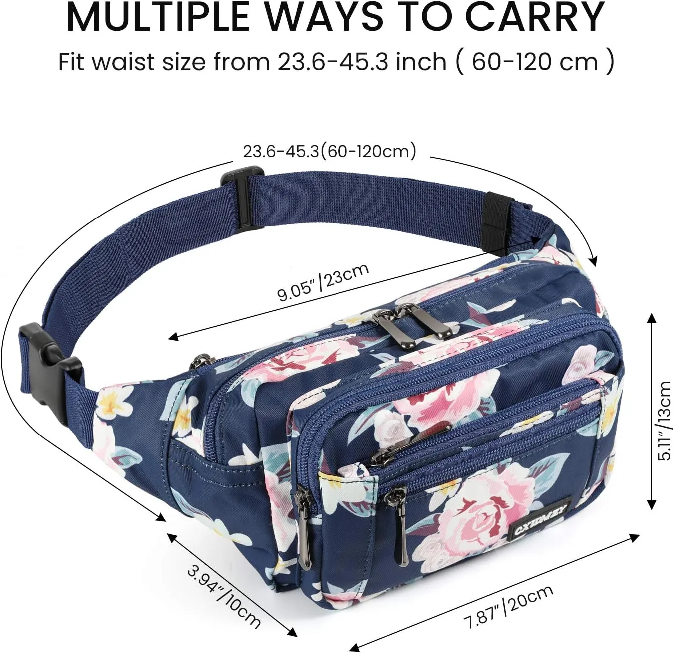 CXWMZY Fanny Packs For Women & Men Waist Pack Hip Bum Bag with Multi-Pockets Large Capacity Waterproof Casual Bum Bag for Disney Traveling Casual Cycling Running Hiking