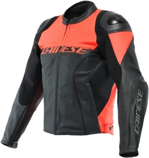 Dainese Racing 4 Leather Jacket Perforated Black/Fluorescent Red Size - 48