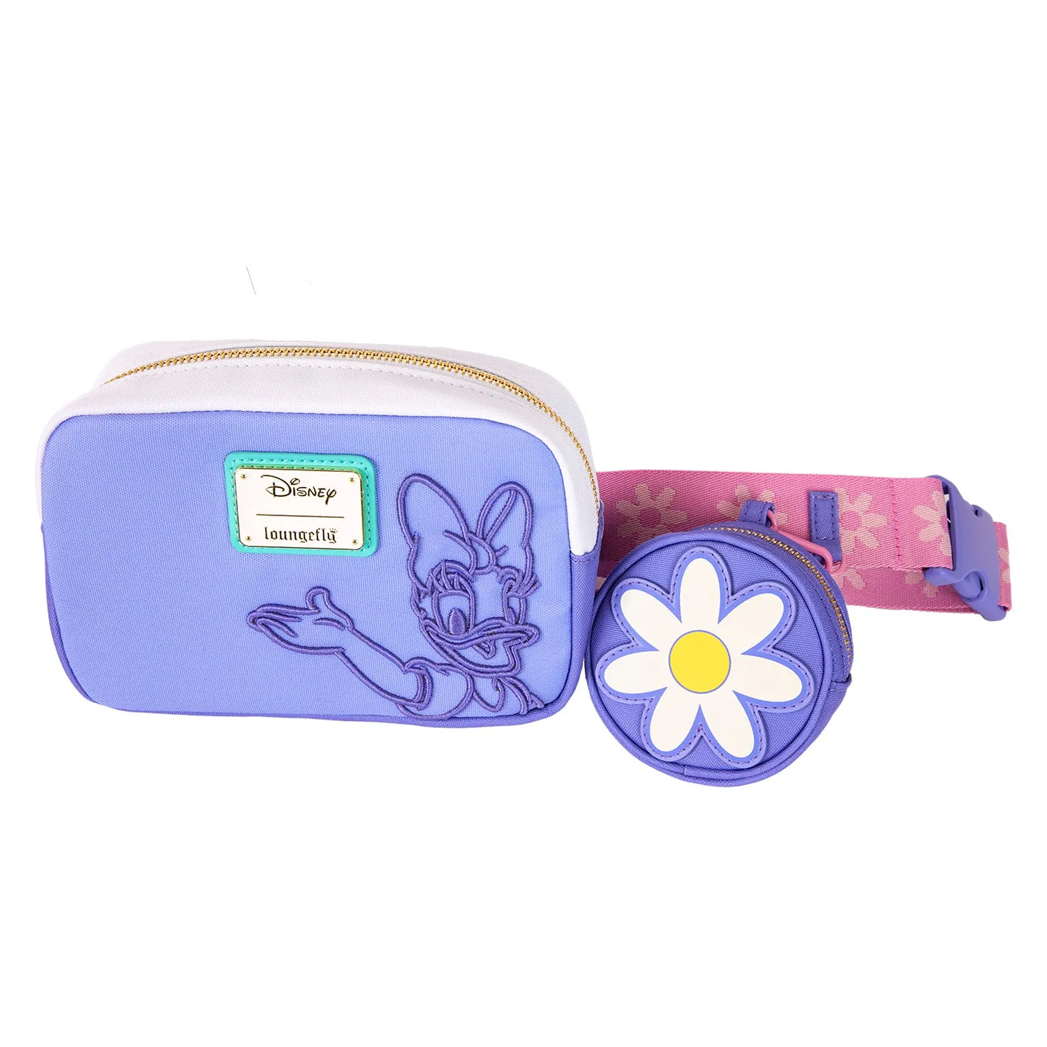 Daisy Duck 85th Anniversary Disney Loungefly Nylon Sling Crossbody Bag with Coin Bag