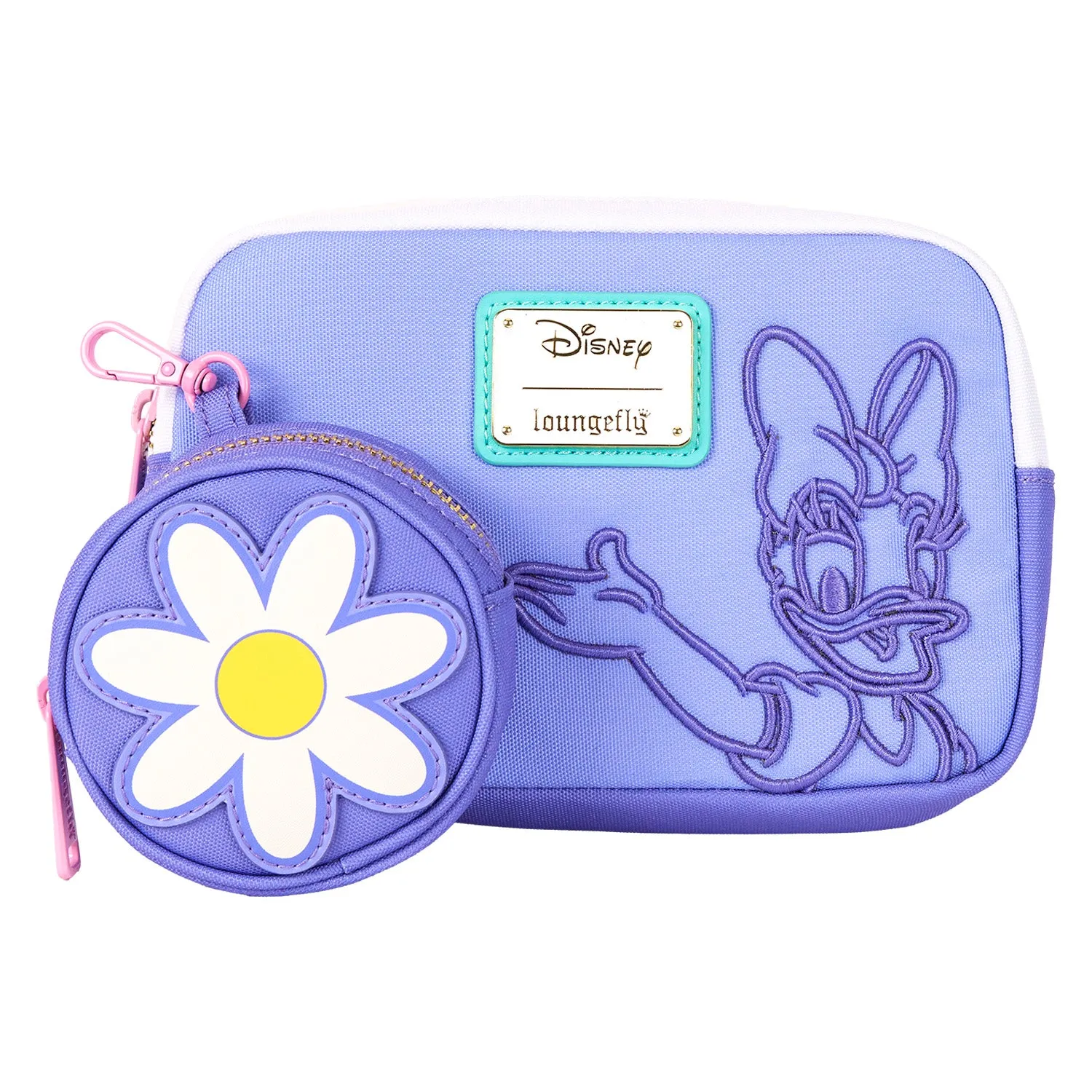 Daisy Duck 85th Anniversary Disney Loungefly Nylon Sling Crossbody Bag with Coin Bag