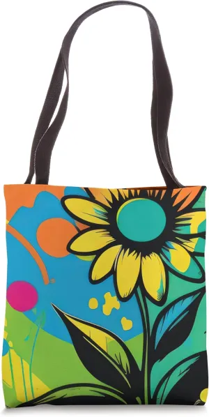 Daisy Flower Graffiti Trippy Dripping Floral Street Art Tote Bag